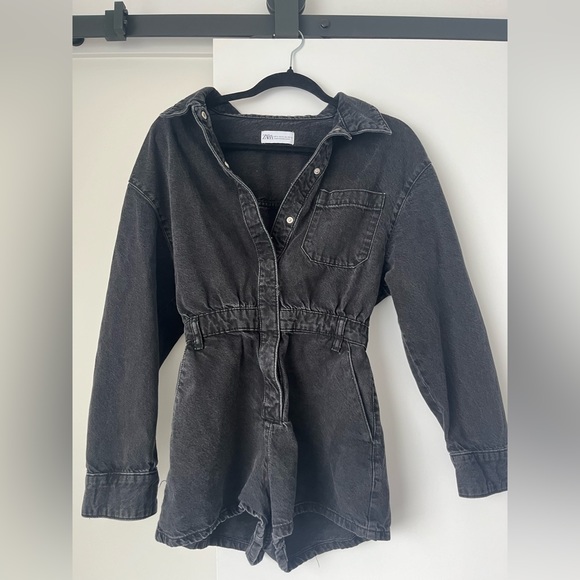 Zara Denim Romper Black XS - Picture 1 of 7